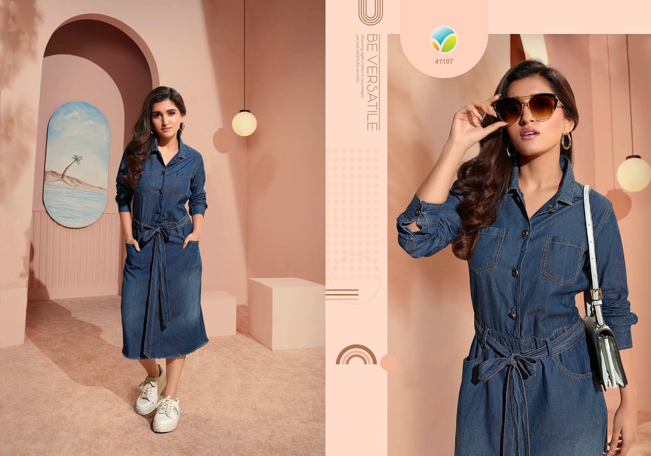 Vinay Tumbaa The Denim 3 Wholesale Party Wear Denim kurtis